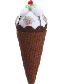 Allstate Food & Beverage>7" Brown And White Chocolate Cone Ice Cream Christmas Ornament