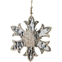 Northlight Snowflakes>6.5" Brown And White Mirrored Snowflake Christmas Ornament