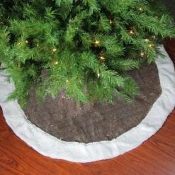 48 Inch And Smaller*Northlight 47" Brown And White Paillette Sequins Round Christmas Tree Skirt