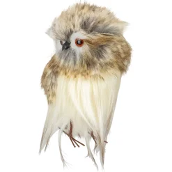 Kurt Adler Animals>4.75" Brown And White Plush Fur Owl Christmas Ornament