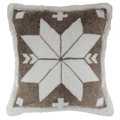 Pillows & Throws*Northlight 20" Brown And White Plush High Pile Fleece Throw Pillow With Snowflake