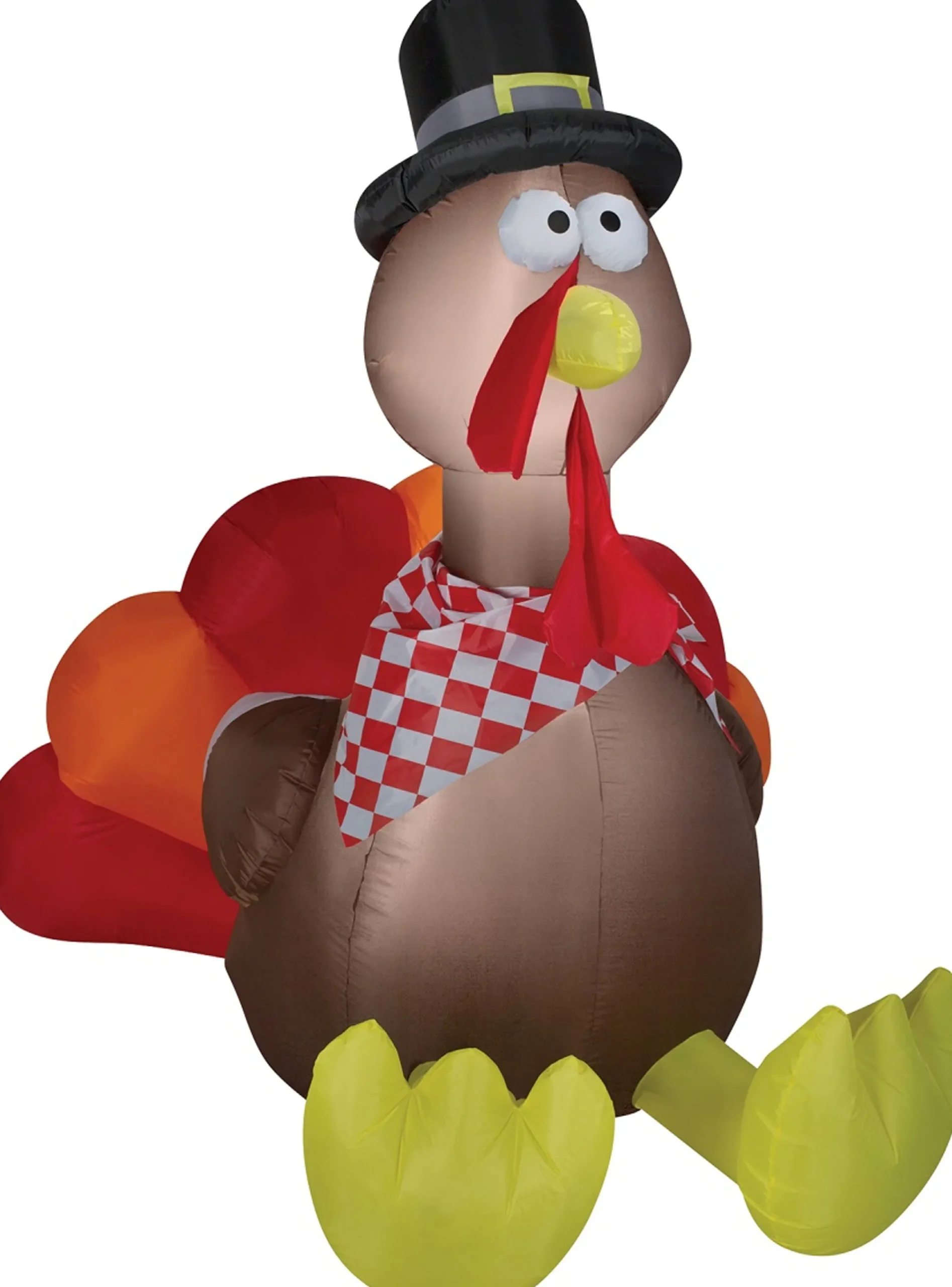 The Costume Center 72" Brown And Yellow Inflatable Turkey Outdoor Thanksgiving Decor