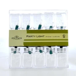 CC Christmas Decor 12' Brown Embossed Clear Incandescent Party Celebration Jar Light Set