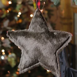 Northlight Stars>11.5" Brown Faux Fur Star Christmas Ornament