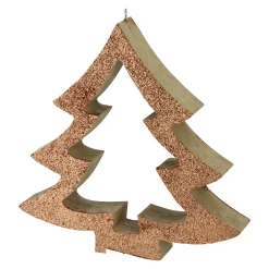 Northlight Trees & Wreaths>7" Brown Glittered Cutout Christmas Tree Ornament