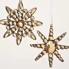 Roman Snowflakes>5.5" Brown Jeweled Diamond Gem Snowflake Christmas Ornament