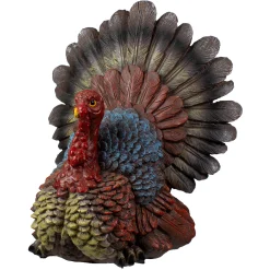 Northlight 11" Brown, Red And Blue Fall Harvest Turkey Tabletop Figurine