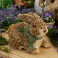 Northlight 8" Brown Sisal Bunny Rabbit Easter Figure