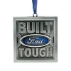 Northlight Transportation>3" Brushed Nickel Plated Built Ford Tough Christmas Ornament