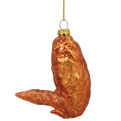 Northlight Food & Beverage>4" Buffalo Flat Chicken Wing Glass Christmas Ornament
