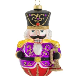 Kat + Annie Nutcrackers>4.5" Bugle Brigade Nutcracker Christmas Ornament With Gems