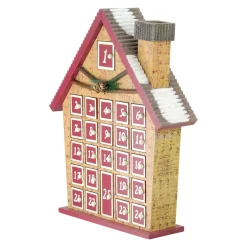 Advent Calendars*Northlight 15" Burgundy Advent Calendar House Tabletop Christmas Decoration