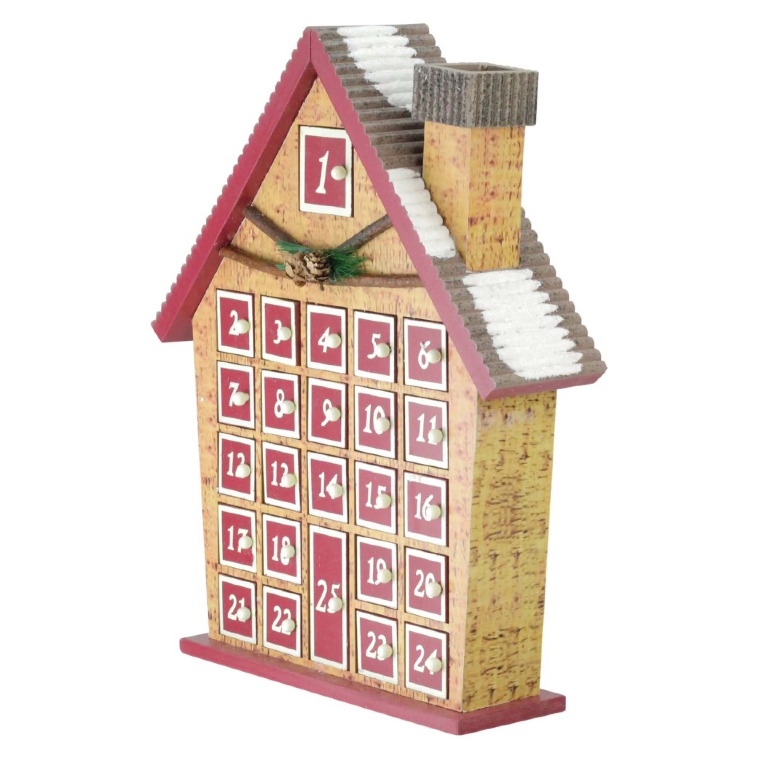Advent Calendars*Northlight 15" Burgundy Advent Calendar House Tabletop Christmas Decoration