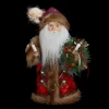 Santa Tree Toppers*KSA 10" Burgundy And Brown Santa Claus Lighted Christmas Tree Topper - Clear Lights