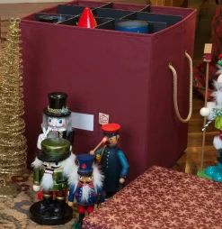 Northlight Ornament Storage>14" Burgundy And Gold Holiday Collectibles Storage Box