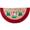 48 Inch And Smaller*Northlight 36" Burlap Santa Claus In Sleigh Embroidered Christmas Tree Skirt