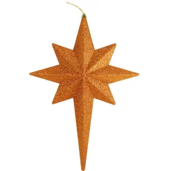 * Stars>20" Burnt Orange Glittered Bethlehem Star Shatterproof Christmas Ornament