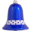 Christmas by Krebs Bells & Jingle Buddies>7" Candy Blue And White Shatterproof Christmas Bell Ornament