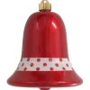 Christmas by Krebs Bells & Jingle Buddies>7" Candy Red And White Shatterproof Christmas Bell Ornament