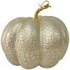 Northlight 9" Champagne Gold Crackled Fall Harvest Pumpkin Decoration
