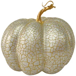 Northlight 9" Champagne Gold Crackled Fall Harvest Pumpkin Decoration