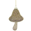 Northlight Garden & Floral>4.75" Champagne Gold Mushroom Glass Christmas Ornament