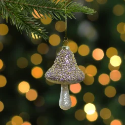 Northlight Garden & Floral>4.75" Champagne Gold Mushroom Glass Christmas Ornament