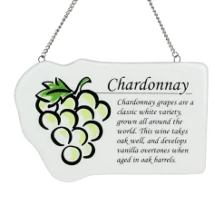 Midwest Food & Beverage>4" Chardonnay White Wine Grape Plaque Christmas Ornament