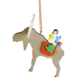 Alexander Taron Angels & Cherubs>3" Christian Ulbricht Angel On An Elk Christmas Ornament