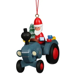 Alexander Taron Santa Claus>2.5" Christian Ulbricht Santa Claus Driving A Tractor Christmas Ornament