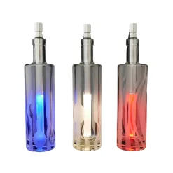 Celestial Lights 10.25" Clear And Silver Battery Operated Led Wine Bottle Multicolor Light