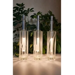 Celestial Lights 10.25" Clear And Silver Battery Operated Led Wine Bottle Light