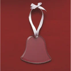 Contemporary Home Living Bells & Jingle Buddies>3" Clear Elegant Bell Ornament With White Satin Ribbon