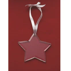 Contemporary Home Living Stars>3" Clear Elegant Star Ornament With White Satin Ribbon