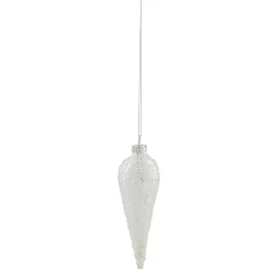 Northlight Icicles>6.25" Clear Glass Winter Icicle Ornament