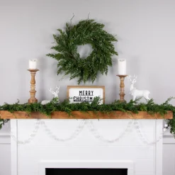 Beaded Garland*Northlight 8' Clear Iridescent Snowflake Beaded Christmas Garland, Unlit