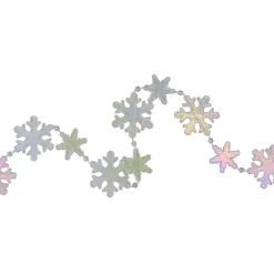 Beaded Garland*Northlight 8' Clear Iridescent Snowflake Beaded Christmas Garland, Unlit