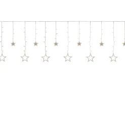 Northlight 138 Clear Led Star Drop Window Curtain Christmas Lights - 17.75Ft Clear Wire