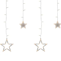 Northlight 138 Clear Led Star Drop Window Curtain Christmas Lights - 17.75Ft Clear Wire