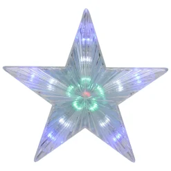 Star Tree Toppers*Kurt Adler 8.5" Clear Lighted Contemporary Tree Topper Star - Multi-Color Lights