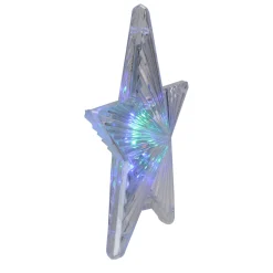 Star Tree Toppers*Kurt Adler 8.5" Clear Lighted Contemporary Tree Topper Star - Multi-Color Lights