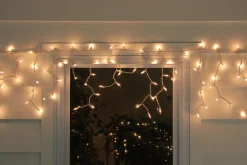 Sienna 300 Clear Mini Icicle Christmas Lights - 8.5' White Wire