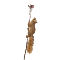 Wall & Door Decorations*Northlight 20" Climbing Squirrel On A Frosted Branch Hanging Christmas Decoration