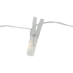 Dennis East 15 Clothespin Summer Novelty Patio String Lights - 6.5 Ft Clear Wire