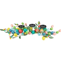Northlight 32" Colorful Easter Egg Pillar Candle Holder Centerpiece