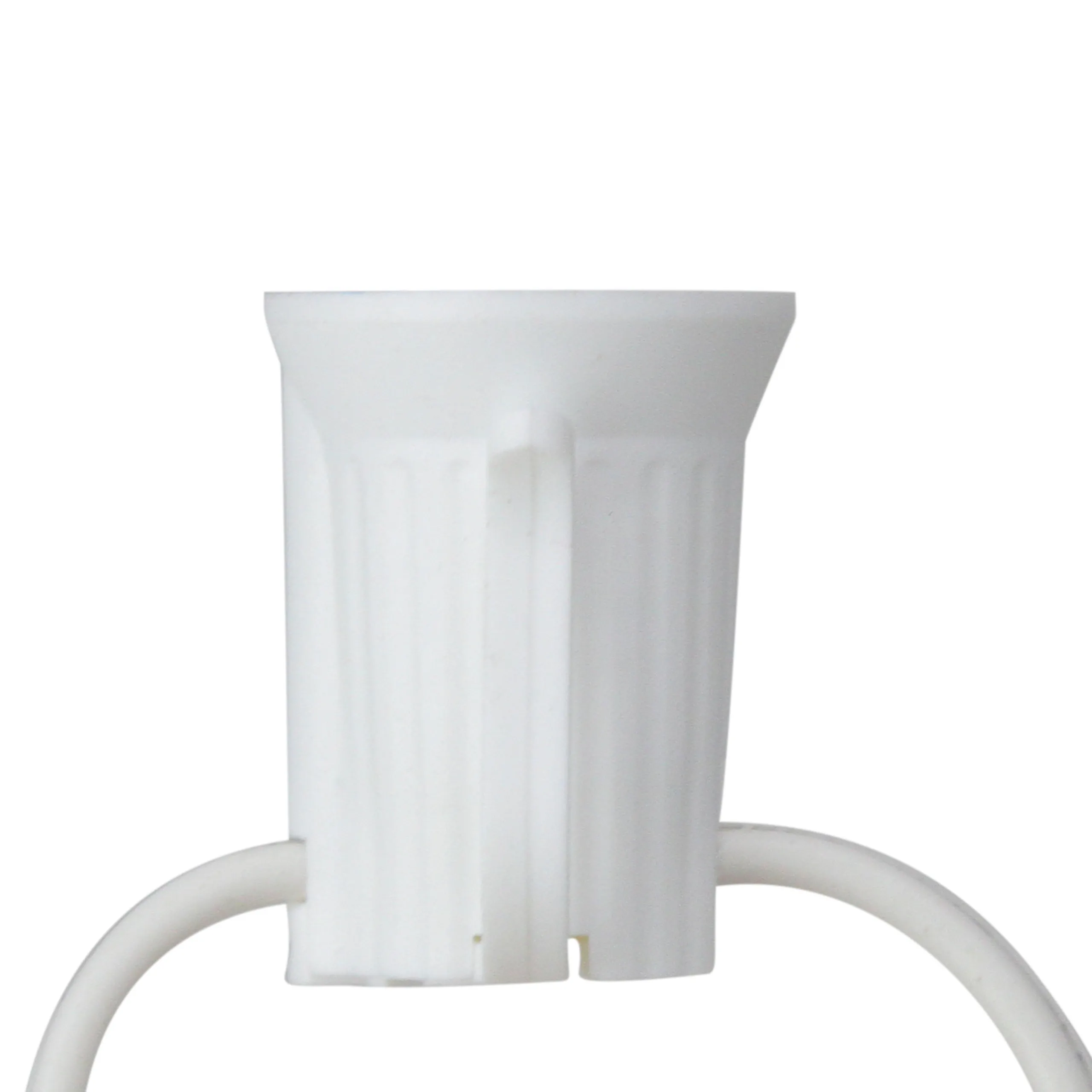 Northlight 25' Commercial C9 Christmas Light Socket Set - 18 Gauge White Wire