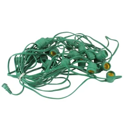 Vickerman 48' Commercial E26 Green Wire Socket Set - 24" Spacing