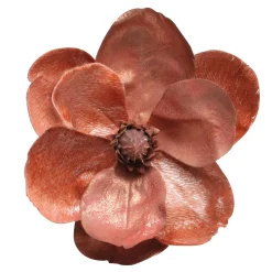 Northlight Garden & Floral>7" Coral Pink Artificial Fabric Magnolia Christmas Clip Ornament