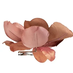 Northlight Garden & Floral>7" Coral Pink Artificial Fabric Magnolia Christmas Clip Ornament