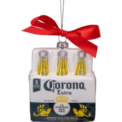Northlight Food & Beverage>3.25" Corona Six Pack Glass Christmas Ornament